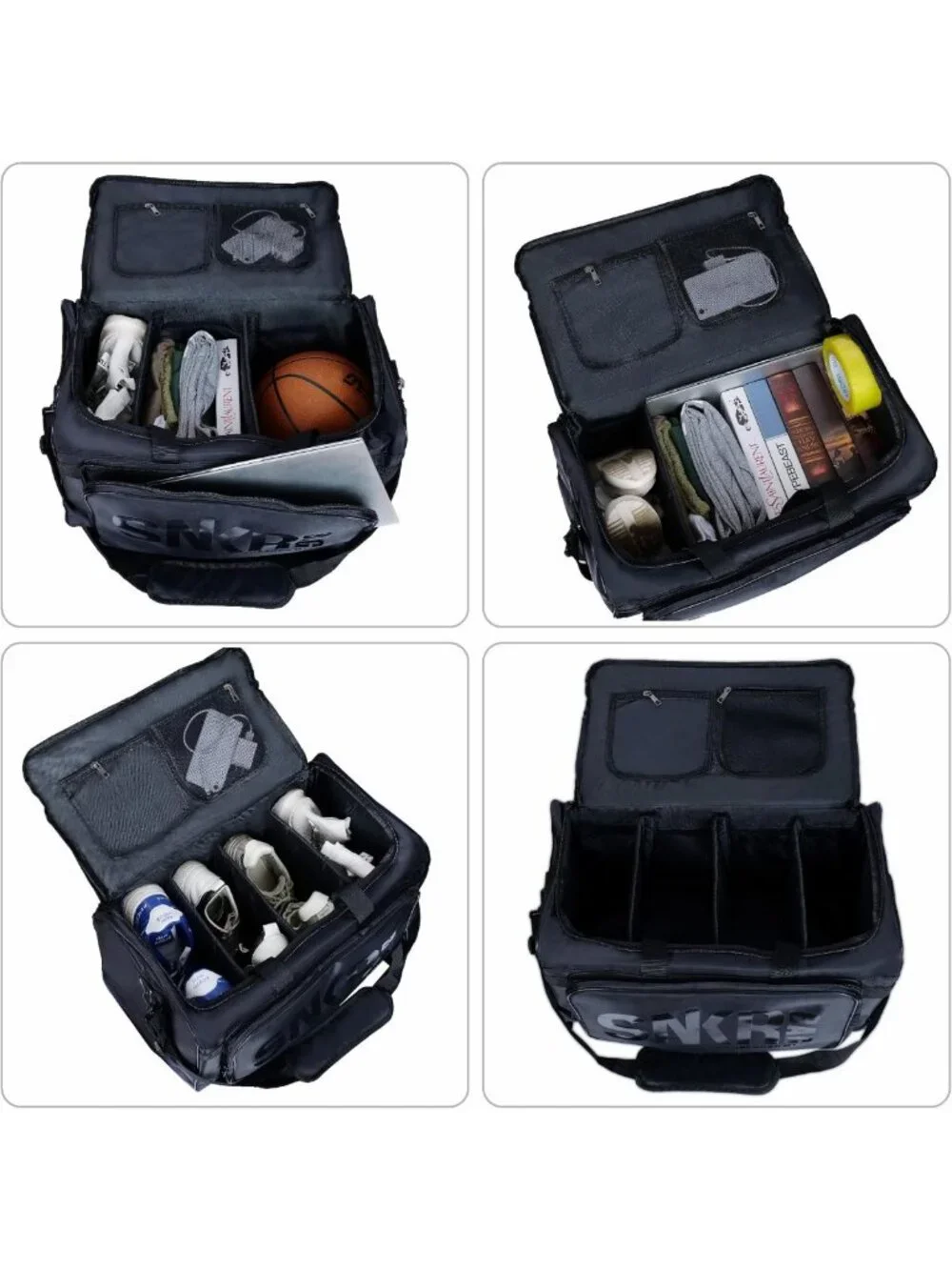Waterproof Travel Shoe Bags with Adjustable Dividers - Fits 4 Pairs, Heavy Duty